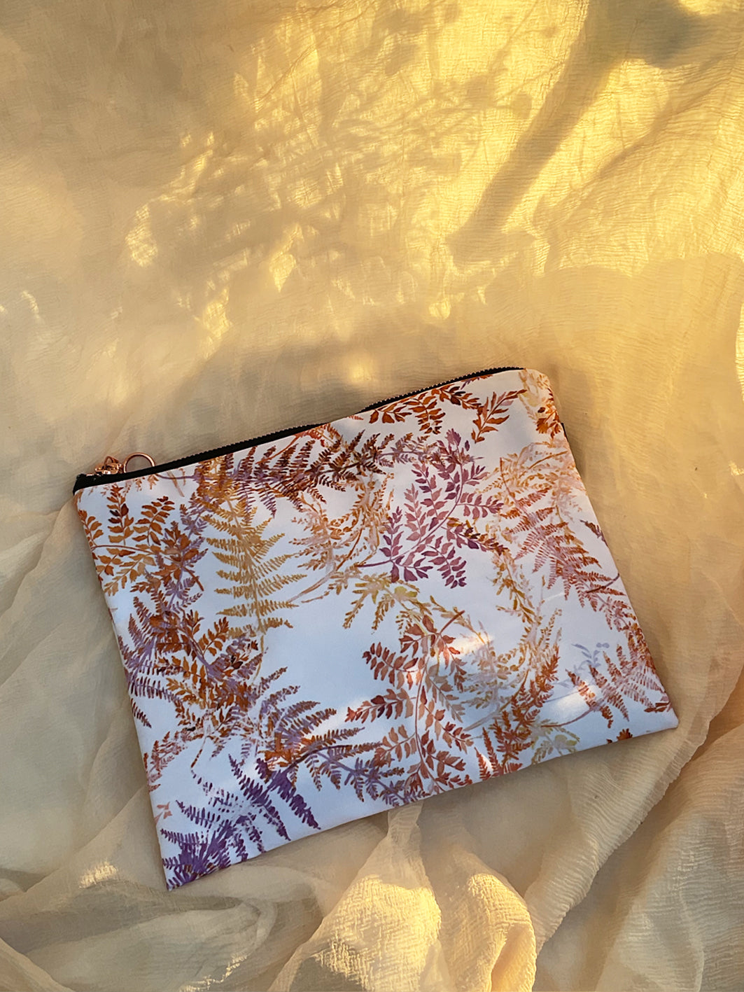 Golden fern travel cosmetic bag