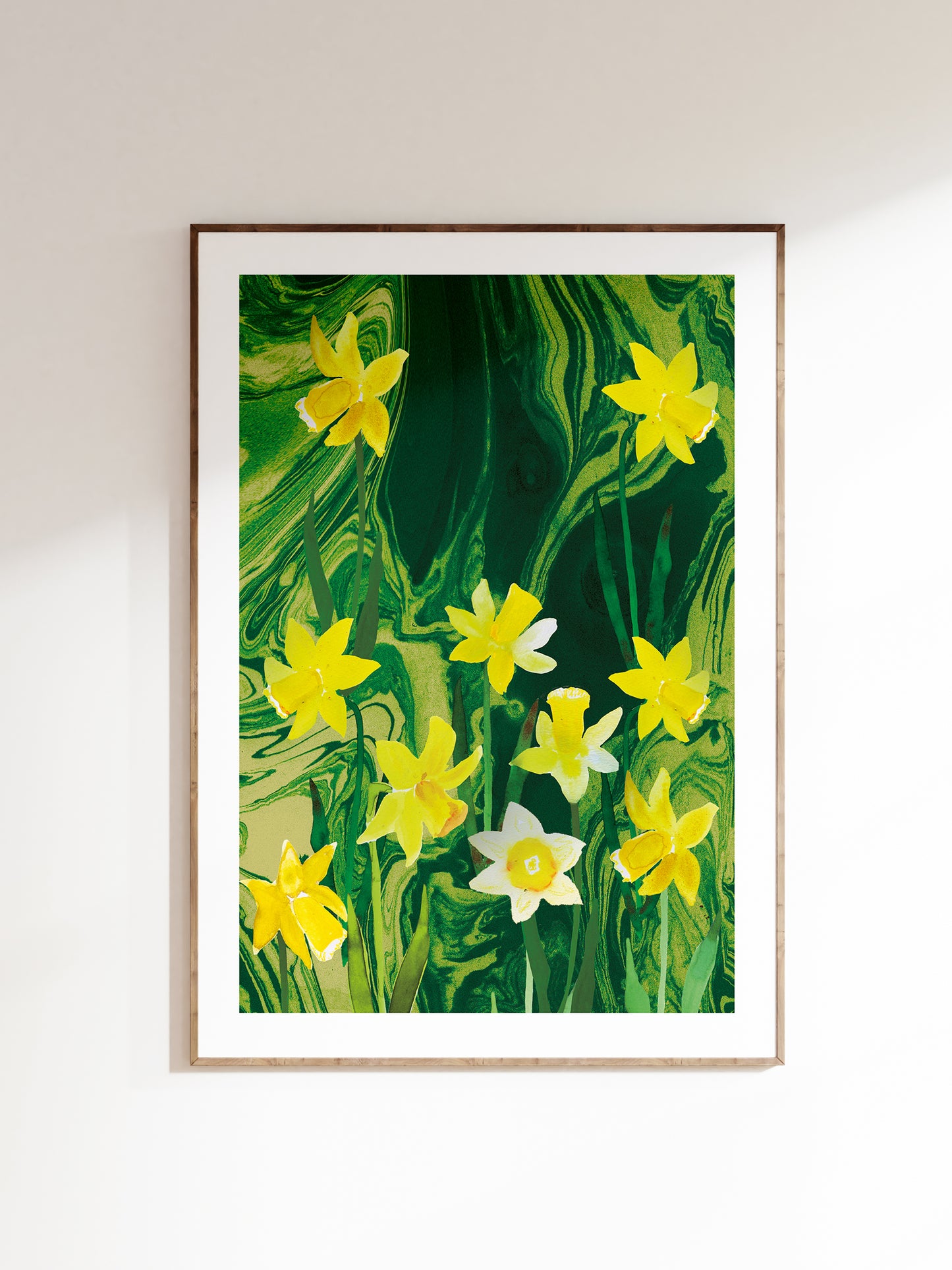 Lemon daffodil giclée art print A3/A4