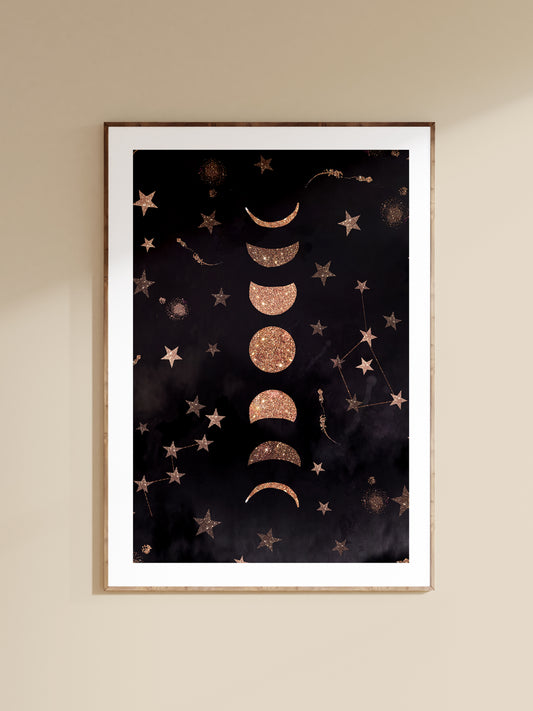Phases of the moon art print