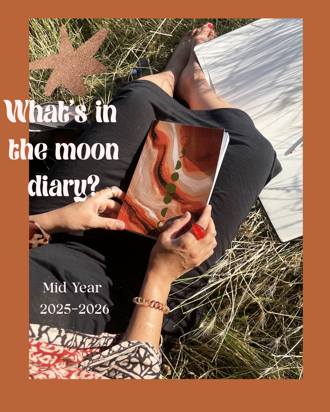Moon Diary 2025/2026 – Mid-Year Lunar Planner with Gold Tassel Bookmark
