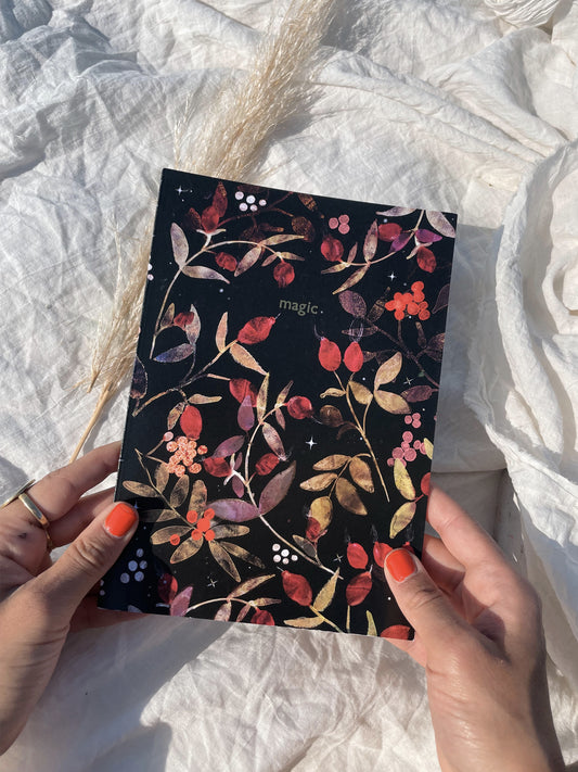 Rosehip romance lined recycled notebook