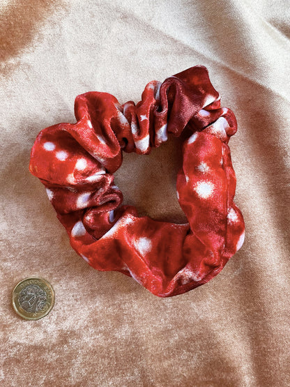 Small Shiny Amanita mushroom scrunchie