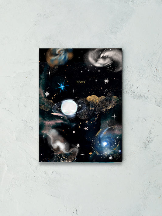 Luminous universe  lined recycled notebook