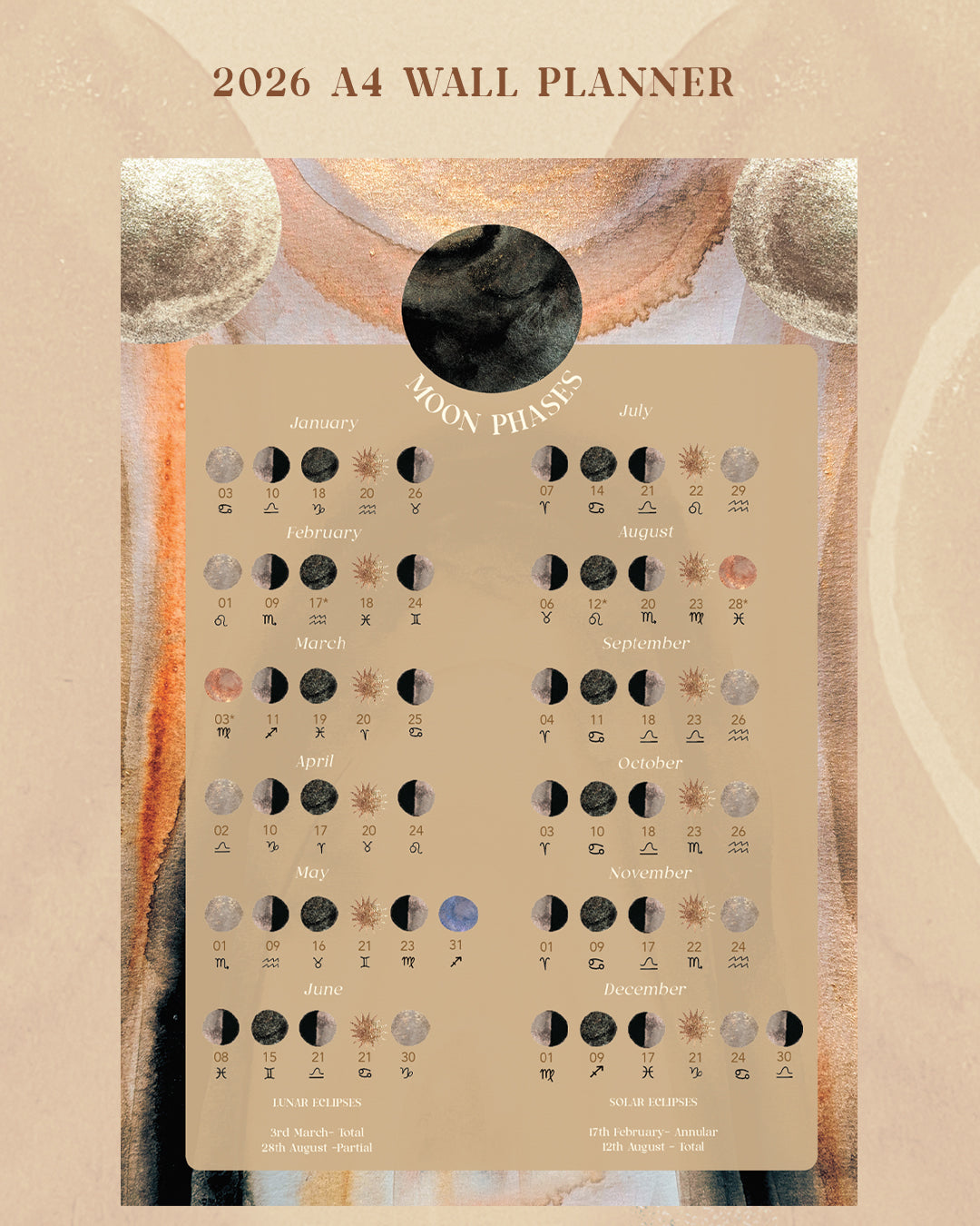 PRE ORDER Full Year Moon Diary 2026