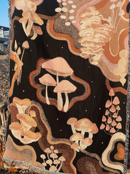 Mushroom wonderland woven throw/blanket