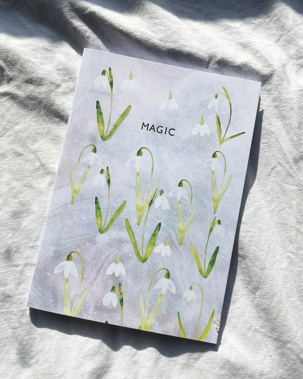 White Snowdrop magic notebook