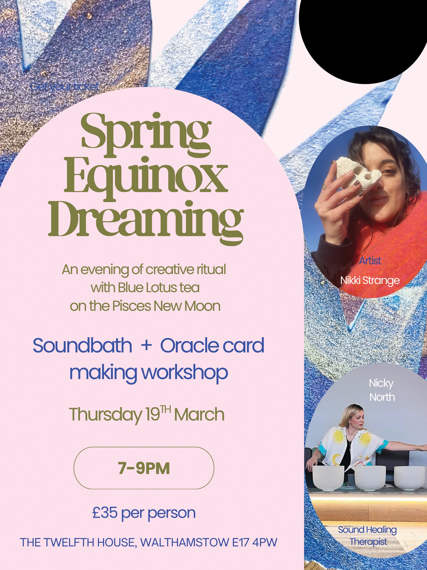 Blue Lotus Soundbath and Creative Collage Oracle Card Workshop