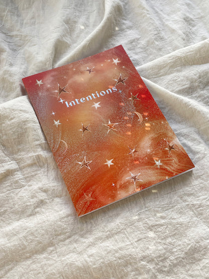 Tangerine 'intentions' recycled notebook