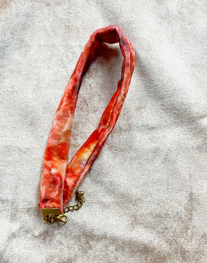 Shiny Red fiery cosmos choker necklace