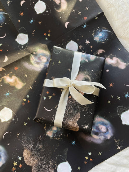 Neptune space disco recycled BULK gift wrap sheets