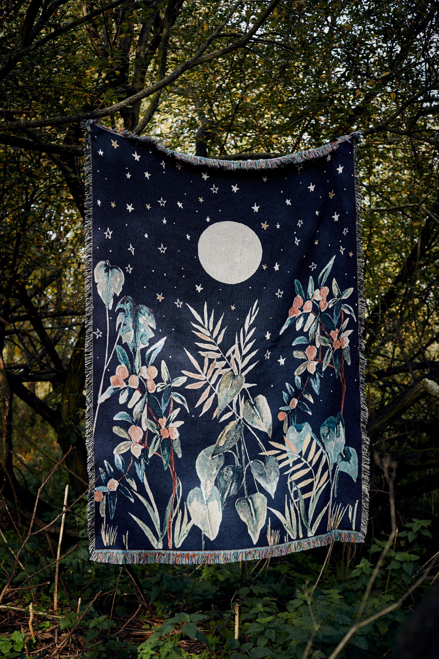 Moonlit jungle woven throw/blanket