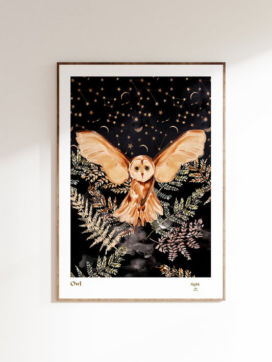 Mystic owl giclée art print A3/A4/A5